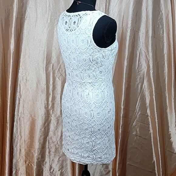 Banana Republic White Flower Lace Sheath Dress - Picture 4 of 16